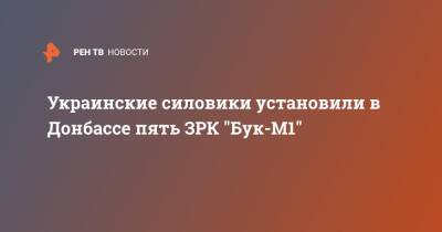 Украинские силовики установили в Донбассе пять ЗРК "Бук-М1"