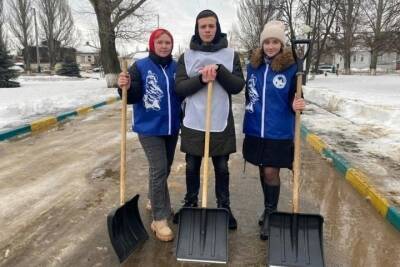 Мичуринские волонтёры расчистили от снега территории мемориалов