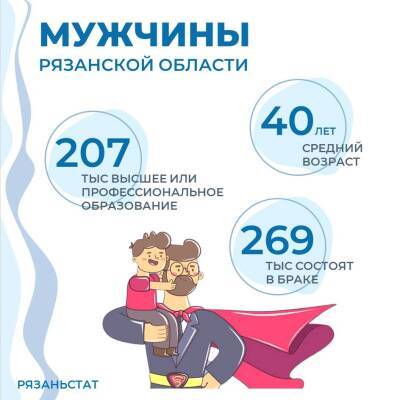 Рязаньстат опубликовал статистику о мужчинах региона