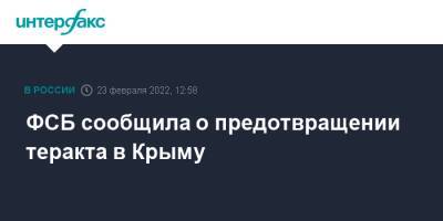 ФСБ сообщила о предотвращении теракта в Крыму