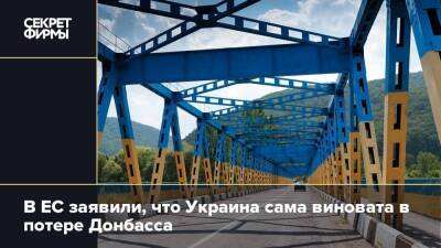 В ЕС заявили, что Украина сама виновата в потере Донбасса