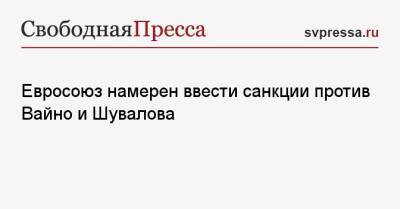 Евросоюз намерен ввести санкции против Вайно и Шувалова