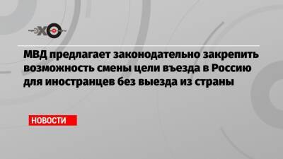 МВД предлагает законодательно закрепить возможность смены цели въезда в Россию для иностранцев без выезда из страны