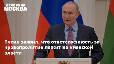 Путин заявил, что ответственность за кровопролитие лежит на киевской власти