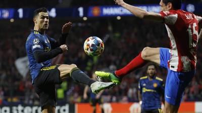 "Атлетико" и "Манчестер Юнайтед" сыграли вничью в 1/8 финала Лиги чемпионов