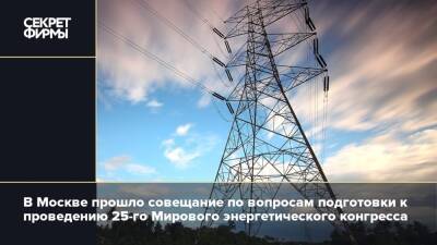 В Москве обсудили подготовку к 25-му Мировому энергетическому конгрессу