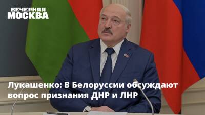 Лукашенко: В Белоруссии обсуждают вопрос признания ДНР и ЛНР