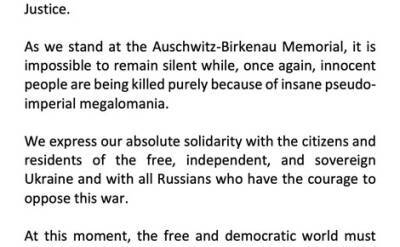 Музей в Освенциме осудил вторжение России на Украину