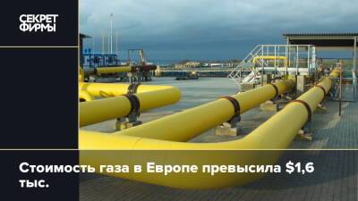 Дмитрий Абзалов - Стоимость газа в Европе превысила $1,6 тыс. - secretmag.ru - Россия - Украина - Голландия