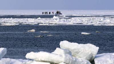 На Сахалине более 50 рыбаков унесло на льдине в море
