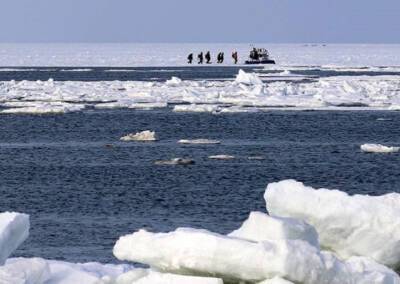 Десятки рыбаков-любителей с женщинами уносит на льдине в Сахалинской области