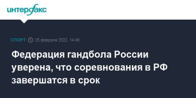 Федерация гандбола России уверена, что соревнования в РФ завершатся в срок