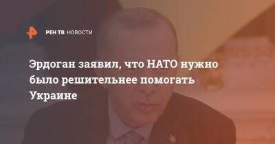 Эрдоган заявил, что НАТО нужно было решительнее помогать Украине