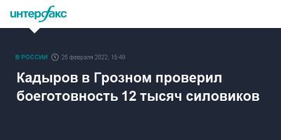 Кадыров в Грозном проверил боеготовность 12 тысяч силовиков