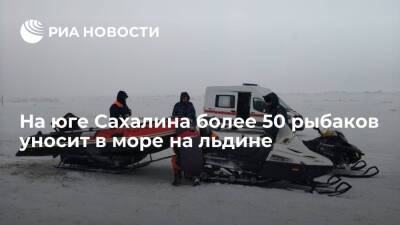 В Долинском районе более 50 рыбаков-любителей уносит в море на льдине