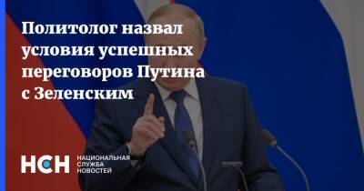 Политолог назвал условия успешных переговоров Путина с Зеленским