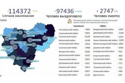 25 февраля COVID-19 обнаружен в 15 районах Смоленщины