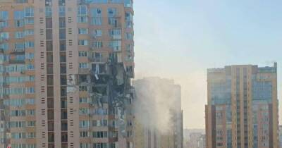 В Киеве ракета попала в жилой дом: уничтожены несколько этажей (ФОТО, ВИДЕО)