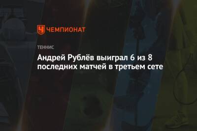 Андрей Рублёв выиграл 6 из 8 последних матчей в третьем сете