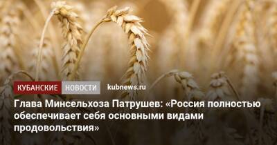 Глава Минсельхоза Патрушев: «Россия полностью обеспечивает себя основными видами продовольствия»