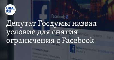Депутат Госдумы назвал условие для снятия ограничения с Facebook