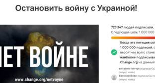 Более 723 тысяч человек подписали петицию против войны с Украиной