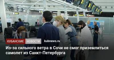 Из-за сильного ветра в Сочи не смог приземлиться самолет из Санкт-Петербурга
