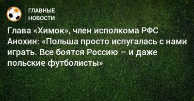 Глава «Химок», член исполкома РФС Анохин: «Польша просто испугалась с нами играть. Все боятся Россию – и даже польские футболисты»