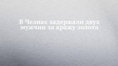 В Челнах задержали двух мужчин за кражу золота