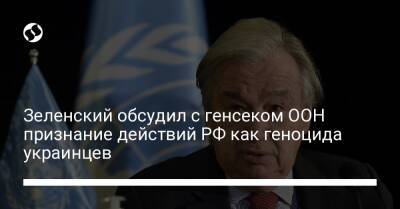 Зеленский обсудил с генсеком ООН признание действий РФ как геноцида украинцев