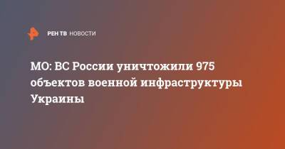 МО: ВС России уничтожили 975 объектов военной инфраструктуры Украины
