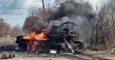 На Полтавщине уничтожена колонна российской военной техники, в том числе танки