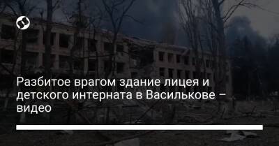 Разбитое врагом здание лицея и детского интерната в Василькове – видео
