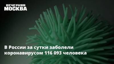 В России за сутки заболели коронавирусом 116 093 человека