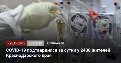 COVID-19 подтвердился за сутки у 2438 жителей Краснодарского края