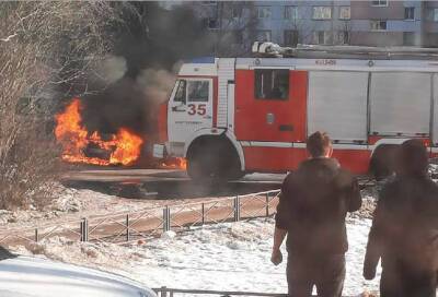 В Петербурге четыре автомобиля повреждены огнем