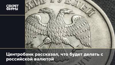 Центробанк рассказал, что будет делать с российской валютой