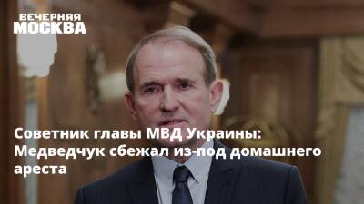 Советник главы МВД Украины: Медведчук сбежал из-под домашнего ареста