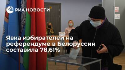 Явка избирателей на референдуме в Белоруссии составила 78,61% на момент закрытия участков
