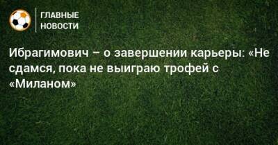 Ибрагимович – о завершении карьеры: «Не сдамся, пока не выиграю трофей с «Миланом»