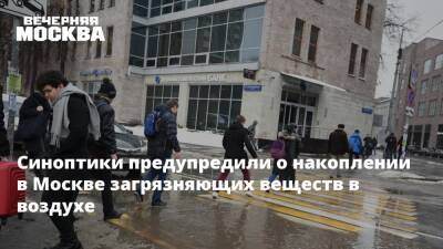 Синоптики предупредили о накоплении в Москве загрязняющих веществ в воздухе