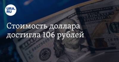 Стоимость доллара достигла 106 рублей