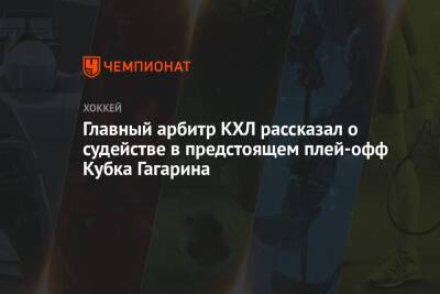 Главный арбитр КХЛ рассказал о судействе в предстоящем плей-офф Кубка Гагарина