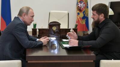 Пресс-служба главы Чечни сообщила о прошедшей рабочей встрече Путина и Кадырова