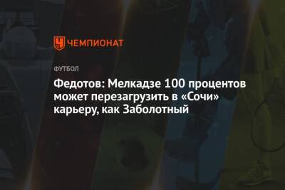 Федотов: Мелкадзе 100 процентов может перезагрузить в «Сочи» карьеру, как Заболотный