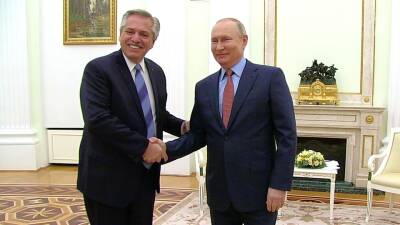 Сотрудничество Москвы и Буэнос-Айреса обсудили в Кремле Владимир Путин и Альберто Фернандес