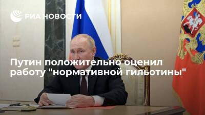 Президент Путин: при помощи "нормативной гильотины" ликвидировали 12,5 тысячи НПА