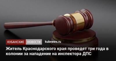 Житель Краснодарского края проведет три года в колонии за нападение на инспектора ДПС