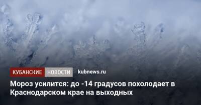 Мороз усилится: до -14 градусов похолодает в Краснодарском крае на выходных