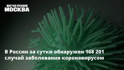 В России за сутки обнаружен 168 201 случай заболевания коронавирусом